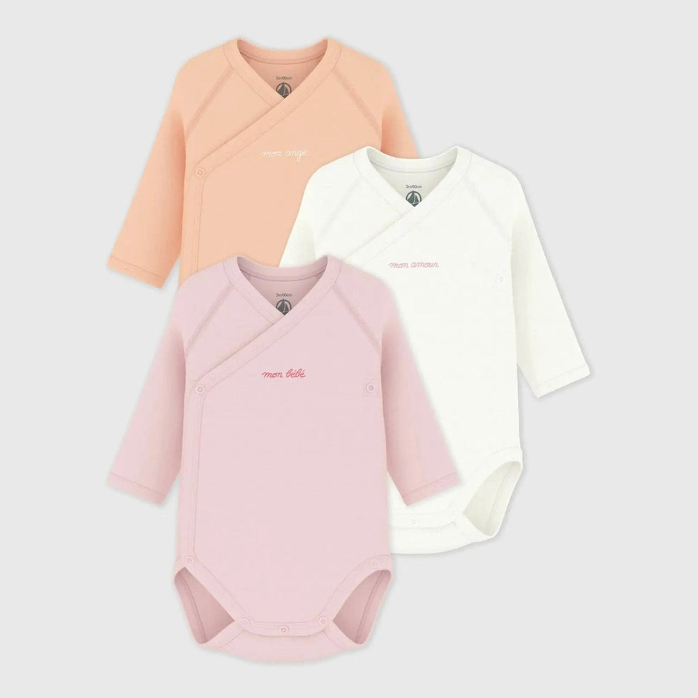 Petit Bateau | Set van katoenen babyrompertjes met lange mouwen en print