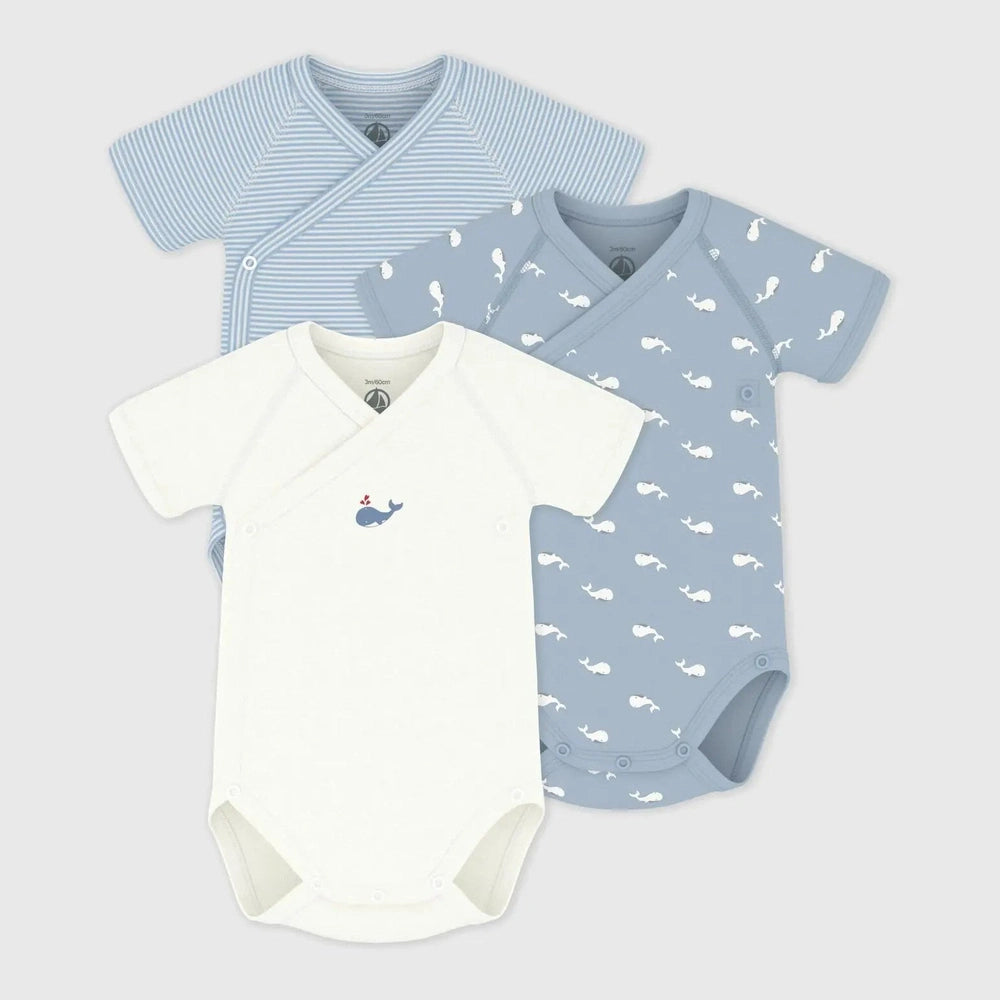 Petit Bateau | Set van katoenen babyrompertjes met print en korte mouwen