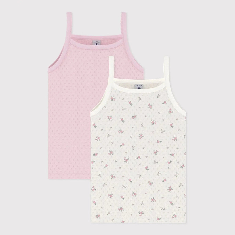 Petit Bateau | Setje met kinderhemdjes van ajourkatoen met bloemenprint