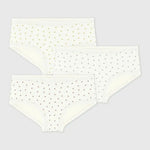 Petit Bateau | Set van 3 katoenen onderbroekjes met hoge taille en hartjesprint voor kinderen