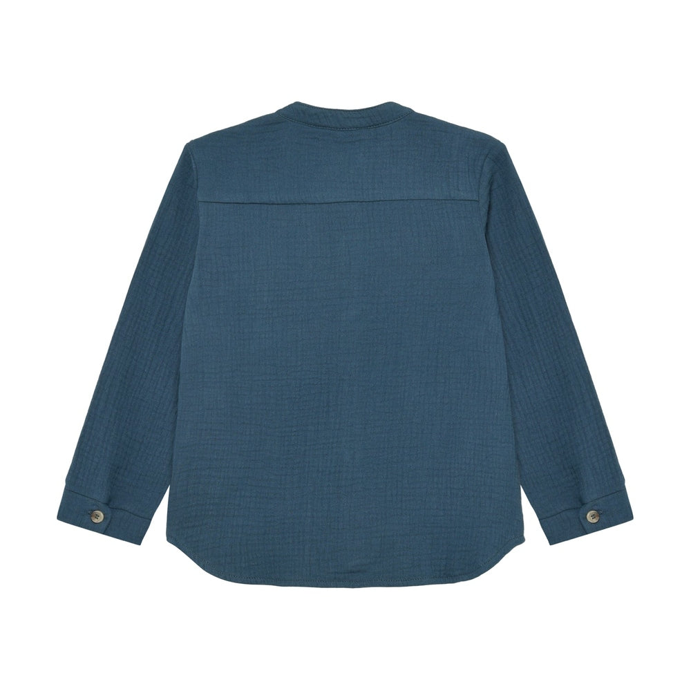 Huttelihut Lange Mouwen Muslin Shirt – Ademend Katoen – Dark Navy