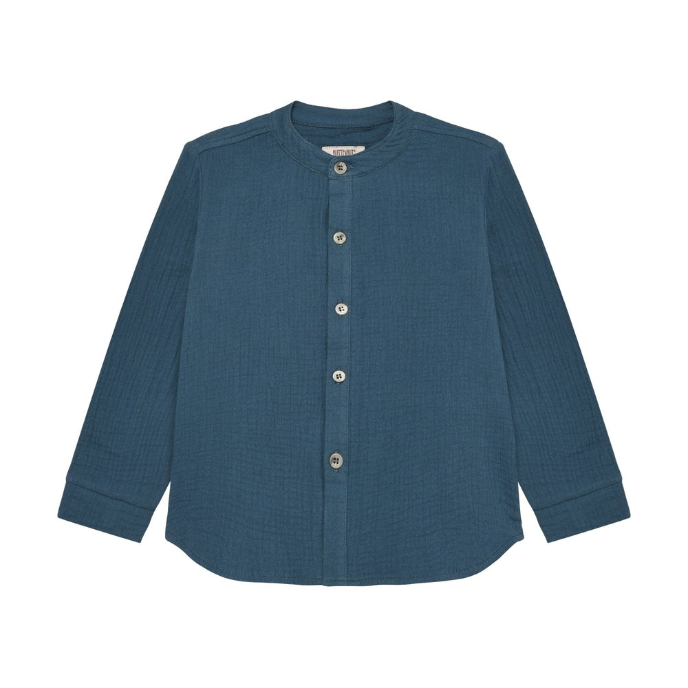 Huttelihut Lange Mouwen Muslin Shirt – Ademend Katoen – Dark Navy