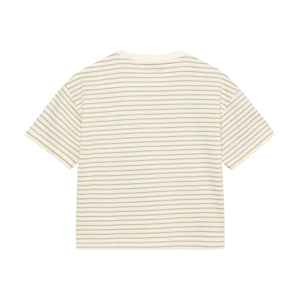 Huttelihut Gestreept T-shirt met Korte Mouwen – Zacht & Ademend – Sand