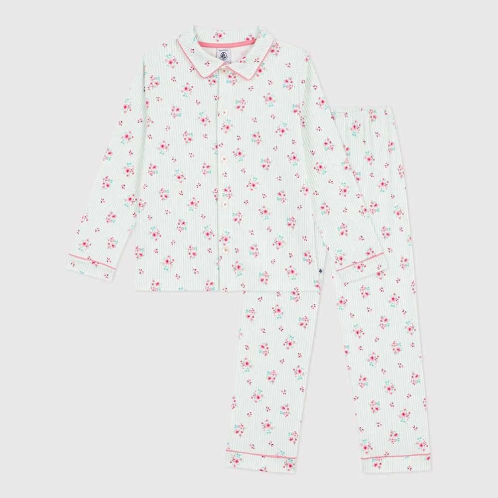 Petit bateau | Katoenen geknoopte pyjama met print voor kinderen