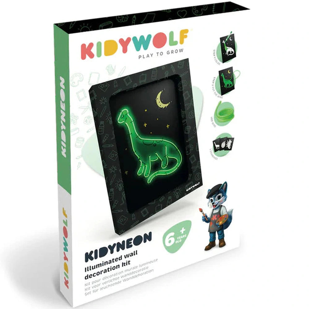 Kidywolf Kidyneon Knutselpakket Wanddecoratie - Dino's