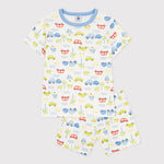 Petit Bateau | Katoenen korte kinderpyjama met autootjesprint
