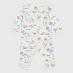 Petit Bateau | Katoenen babypyjama zonder voetjes met savanneprint