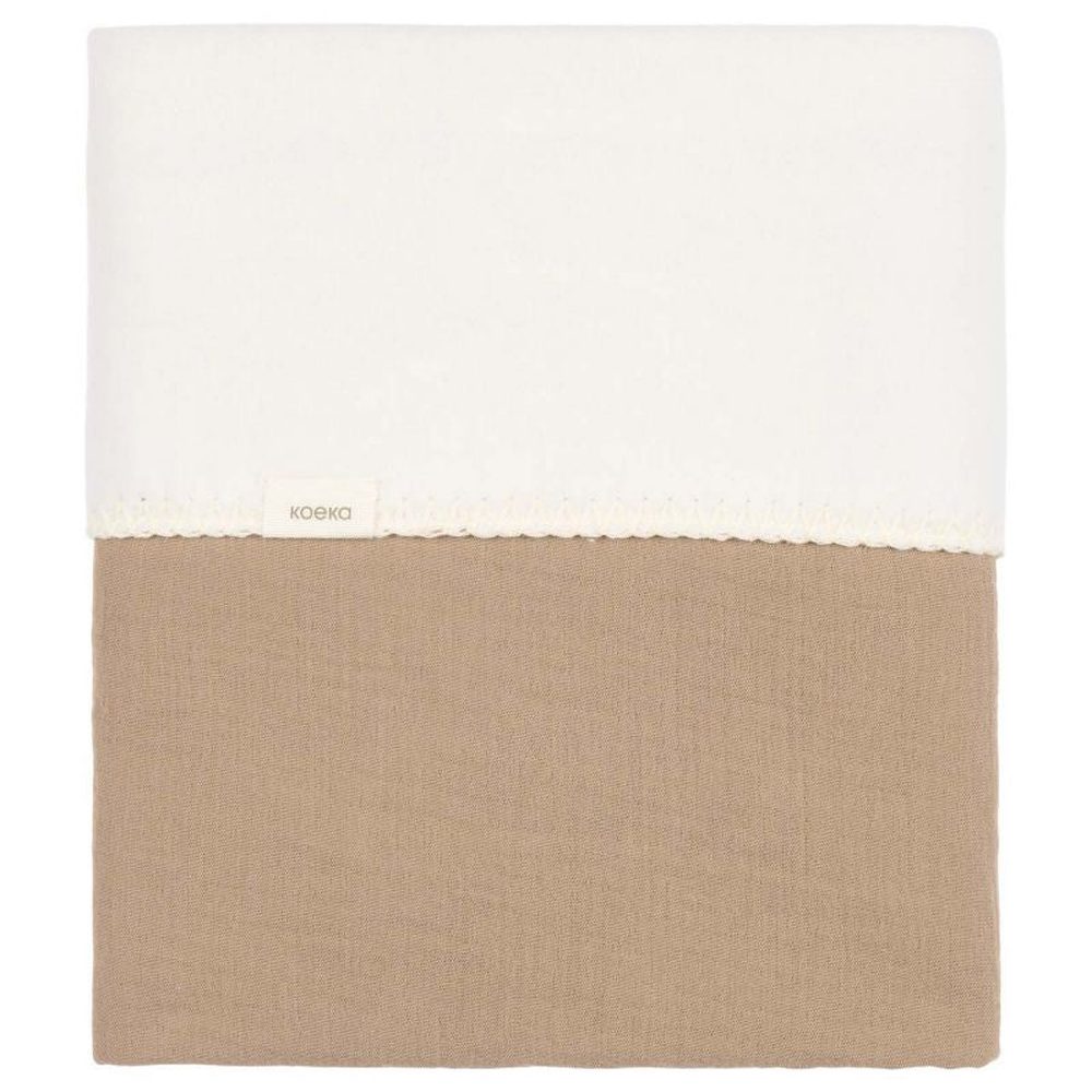 Koeka Wiegdeken Cotton Fleece Faro 75x100 - caffe