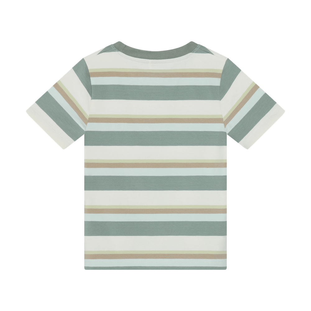 Minymo I T-shirt Korte Mouw - Gestreept Lily Pad