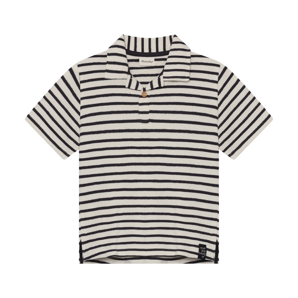 Minymo I Polo T-shirt Korte Mouw Gestreept Vanilla Ice