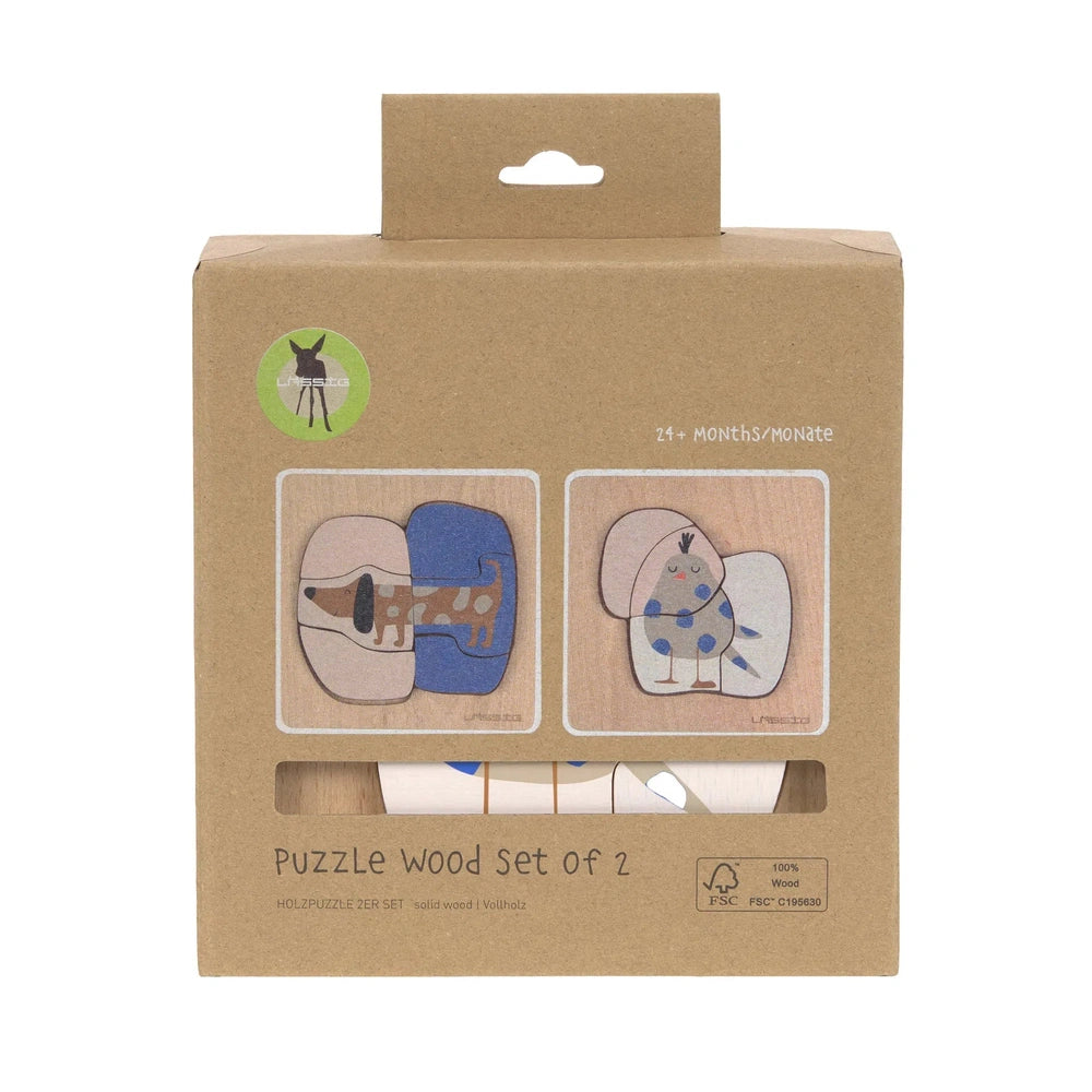 Lässig Puzzle Wood Set 2 pcs - Dog Bird
