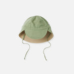 Cloby Zonnehoedje in Olive Green/Sandy Beach – UPF 50+