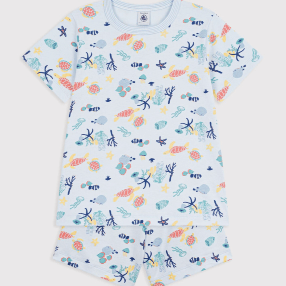 Petit Bateau Pyjamashort in katoen met lichtgevende opdruk