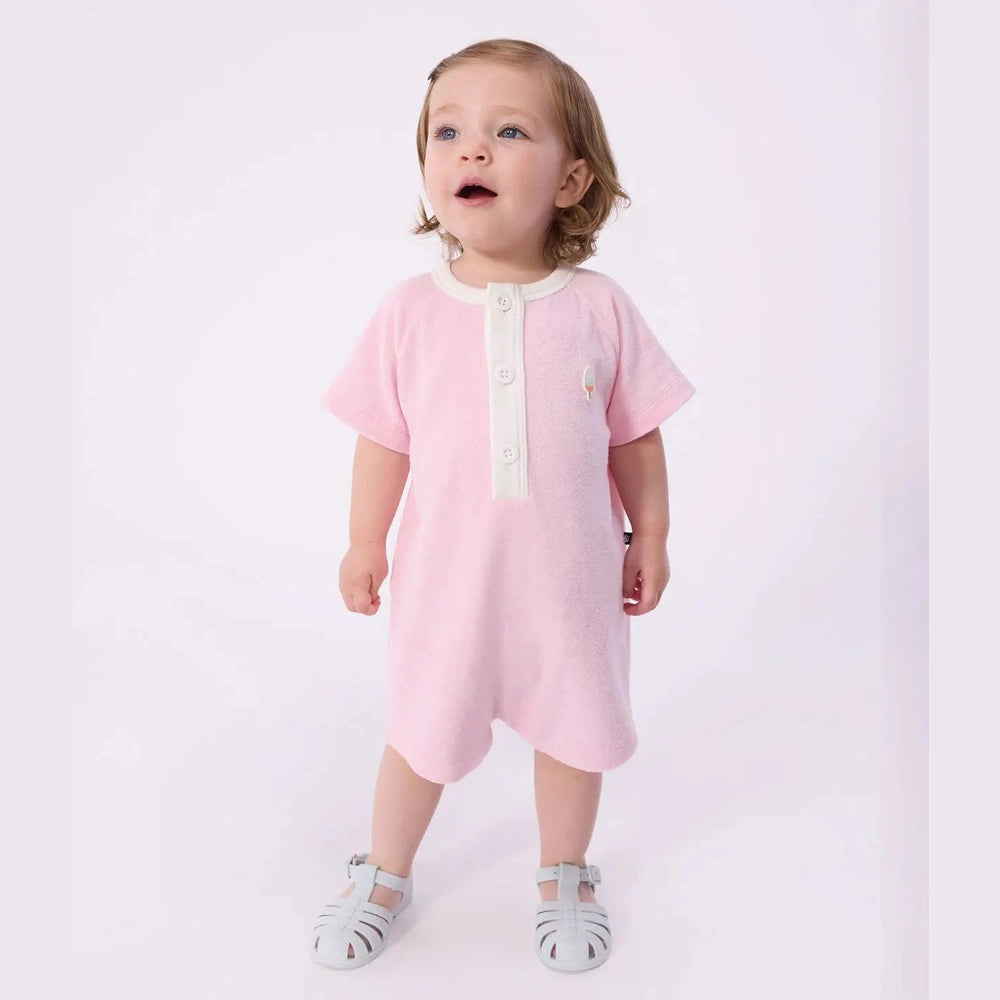 Petit Bateau Kort pakje van effen katoen voor baby's - Roze