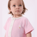Petit Bateau Kort pakje van effen katoen voor baby's - Roze