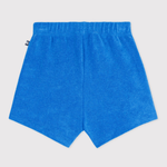 Petit Bateau Korte babybroek van effen badstof - Blauw