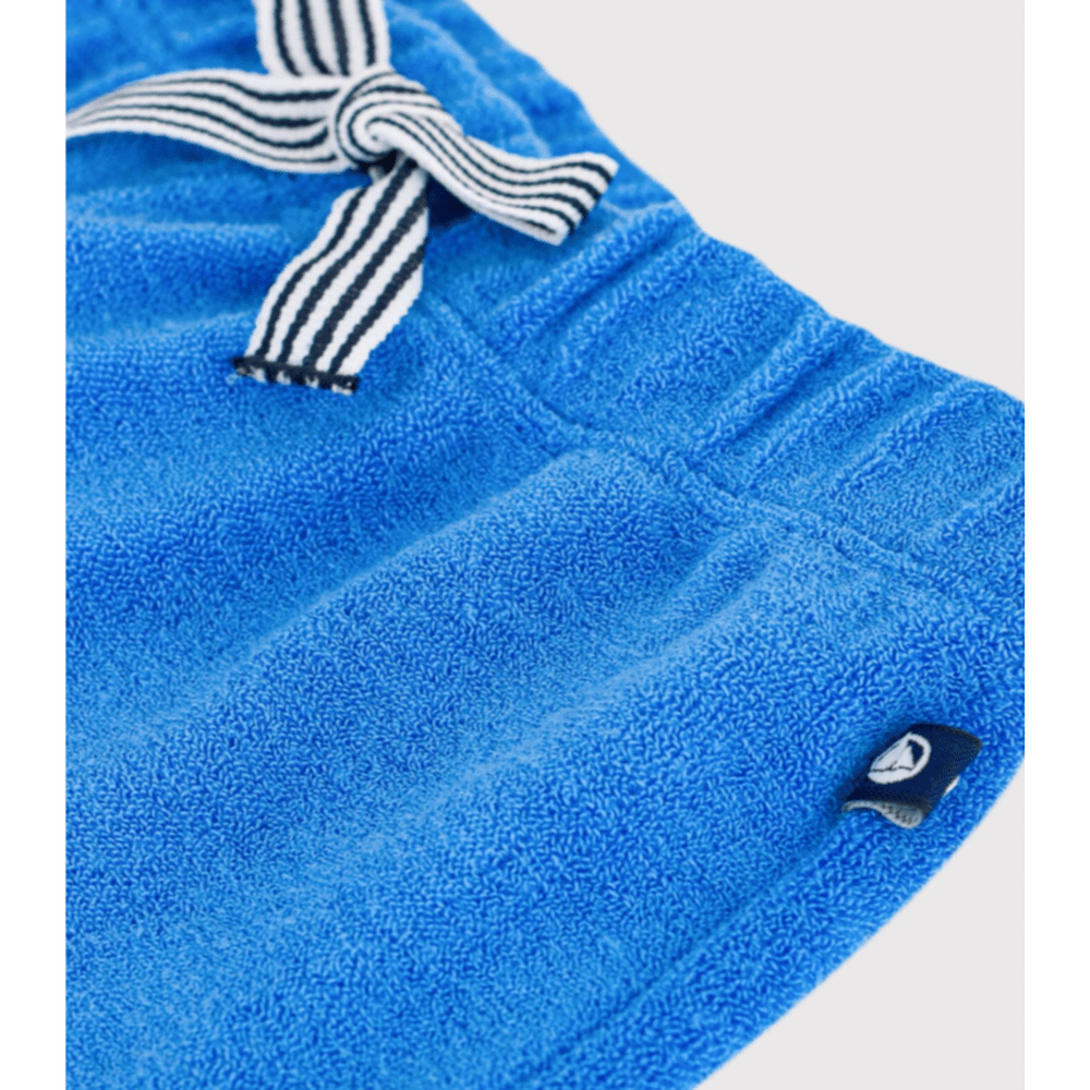 Petit Bateau Korte babybroek van effen badstof - Blauw