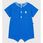 Petit Bateau Kort pakje van effen katoen voor baby's - Blauw