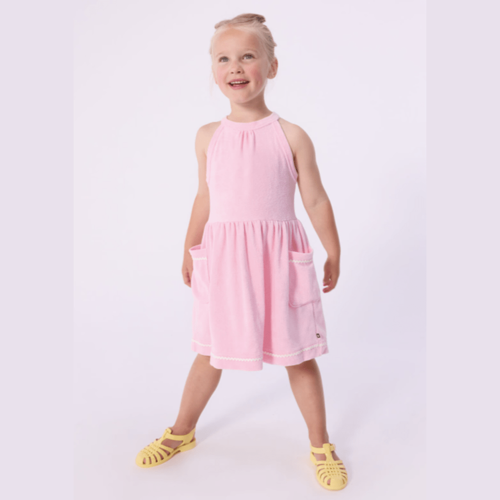 Petit Bateau Mouwloos jurkje van effen katoen voor kinderen - Roze