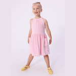 Petit Bateau Mouwloos jurkje van effen katoen voor kinderen - Roze