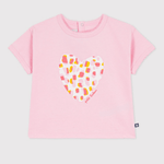 Petit Bateau Katoenen T-shirt met korte mouwen en bloemmotiefje voor baby's - Roze
