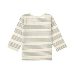 Lässig Baby Shirt met Lange Mouwen - Biologisch Katoen, Granietgroene Strepen