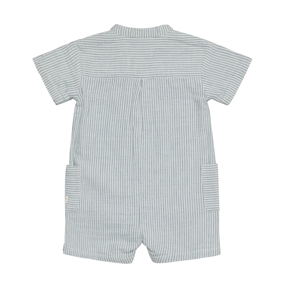 En Fant Playsuit Mousseline Streep Citadel Blauw