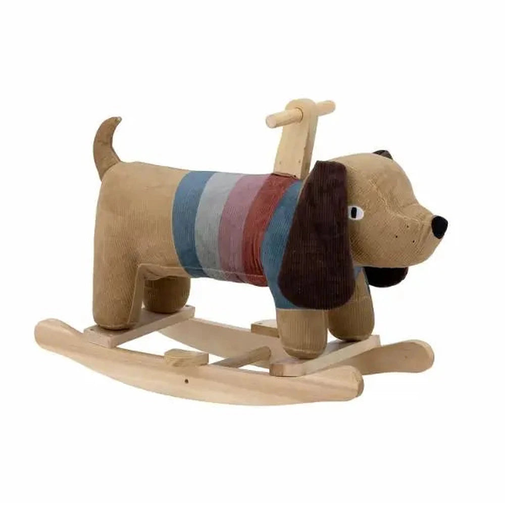 Bloomingville Mini Charlie schommelspeeltje hond polyester - meerkleurig