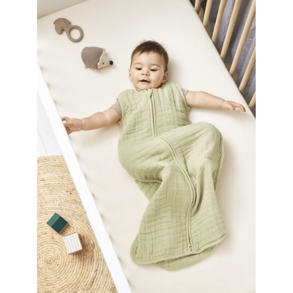 meyco baby schlafsack Meyco Musselin-Sommerschlafsack Olive Tog 0,5 – Milk Bar