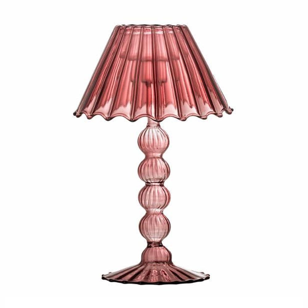 Bloomingville Cisco Glazen Kaarslichthouder - Rood