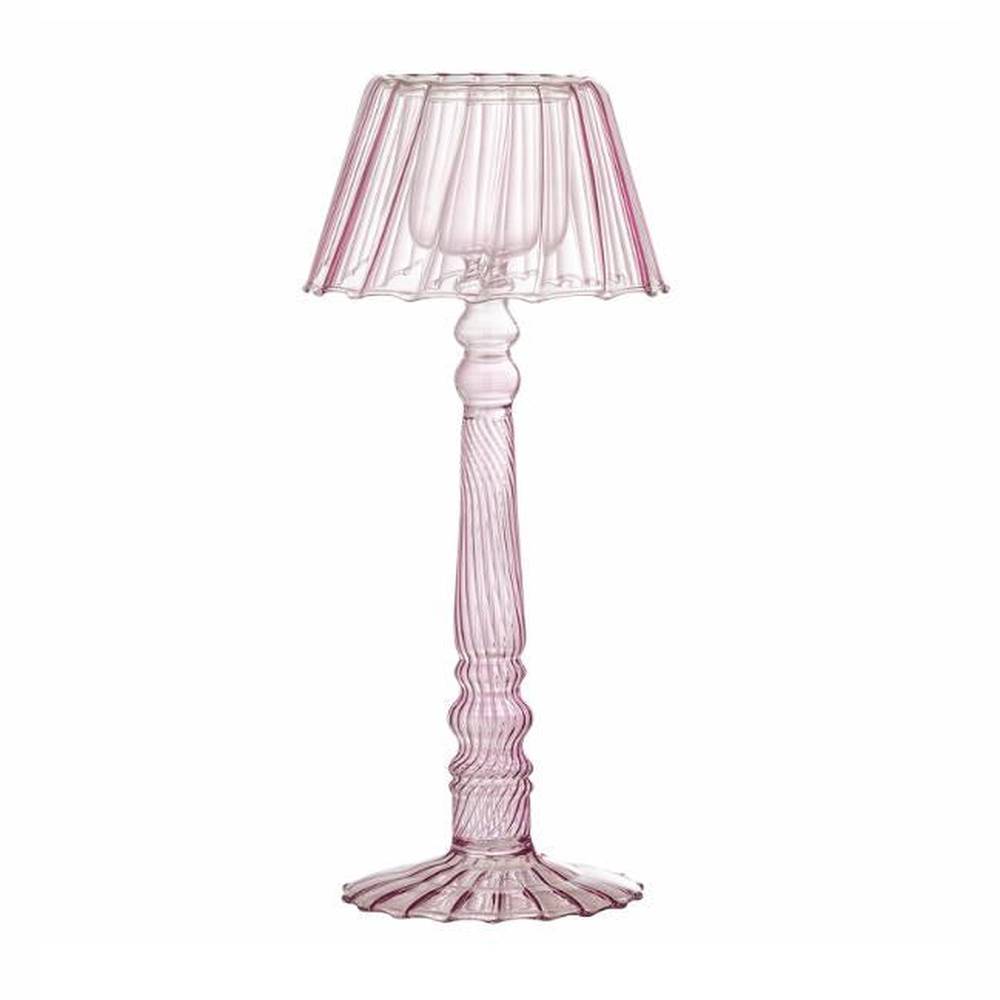 Bloomingville Cisco Glazen Kaarslichthouder - Roze