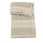 Meyco Couverture pour lit bébé jacquard hydrophile à rayures sable