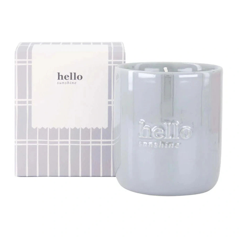 Zusss Geurkaars Keramiek In Doosje Happy - Wit/Blauw 