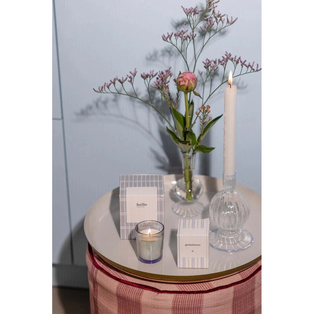 Zusss Geurkaars Keramiek In Doosje Happy - Wit/Blauw 