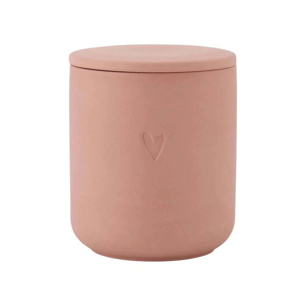 Zusss Geurkaars Keramiek Hartje - Donkerroze