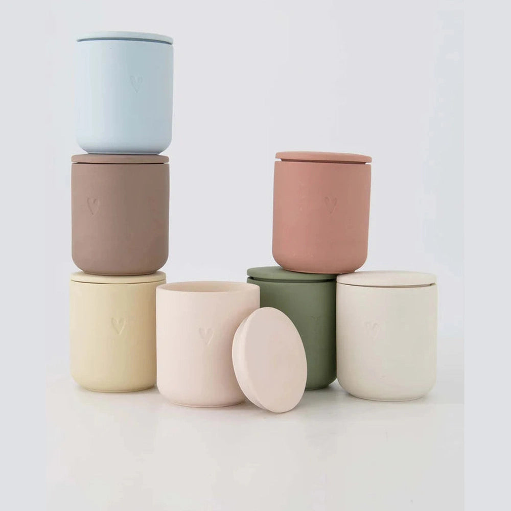 Zusss Geurkaars Keramiek Hartje - Zand