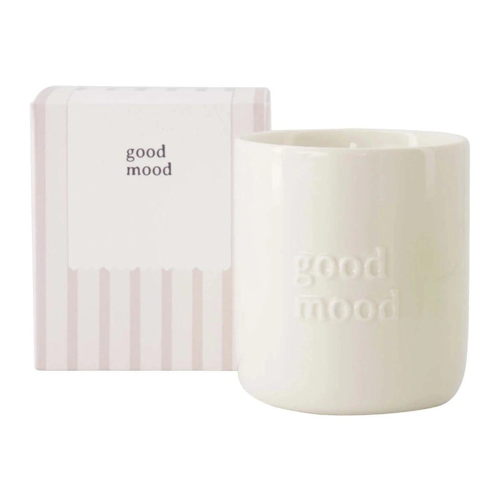 Zusss Geurkaars Keramiek In Doosje Good Mood - White/Sand