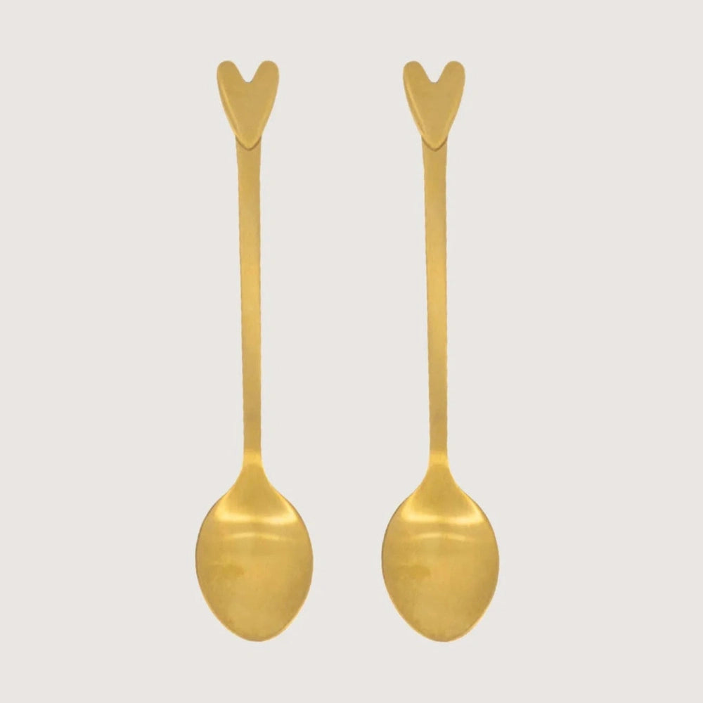 Zusss Set Van 2 Lepeltjes Hartje - Goud