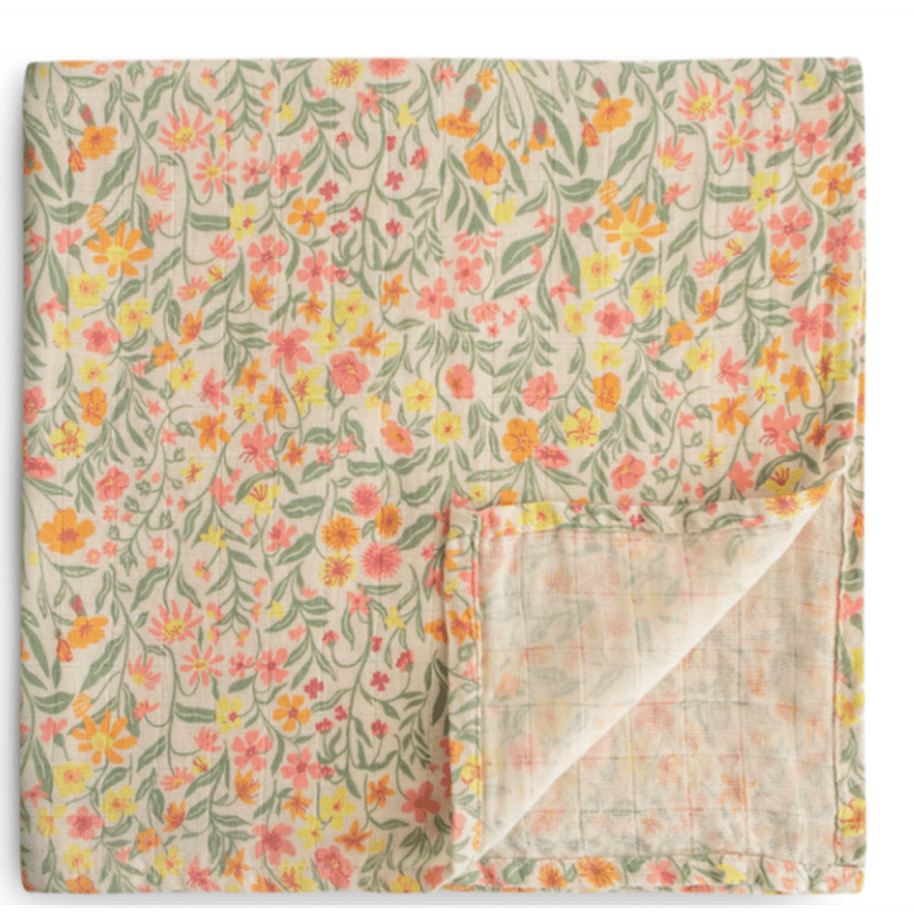 Mushie Tetradoek/Inbakerdoek Pastel Blooms 120x120 cm