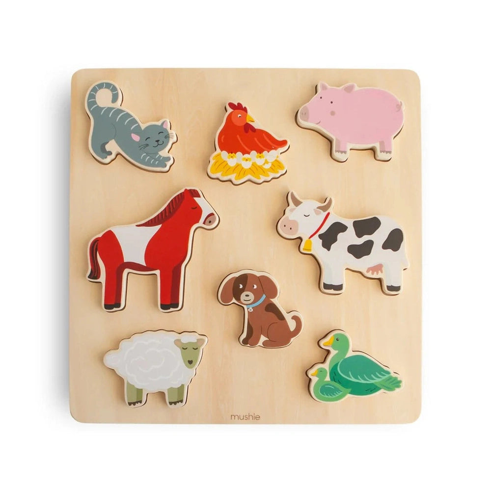 Mushie Puzzel Wooden Farm