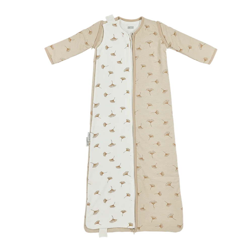 Meyco Studio slaapzak 4-seizoenen Deluxe Interlock Jersey 6-36m - Ginkgo Soft Sand