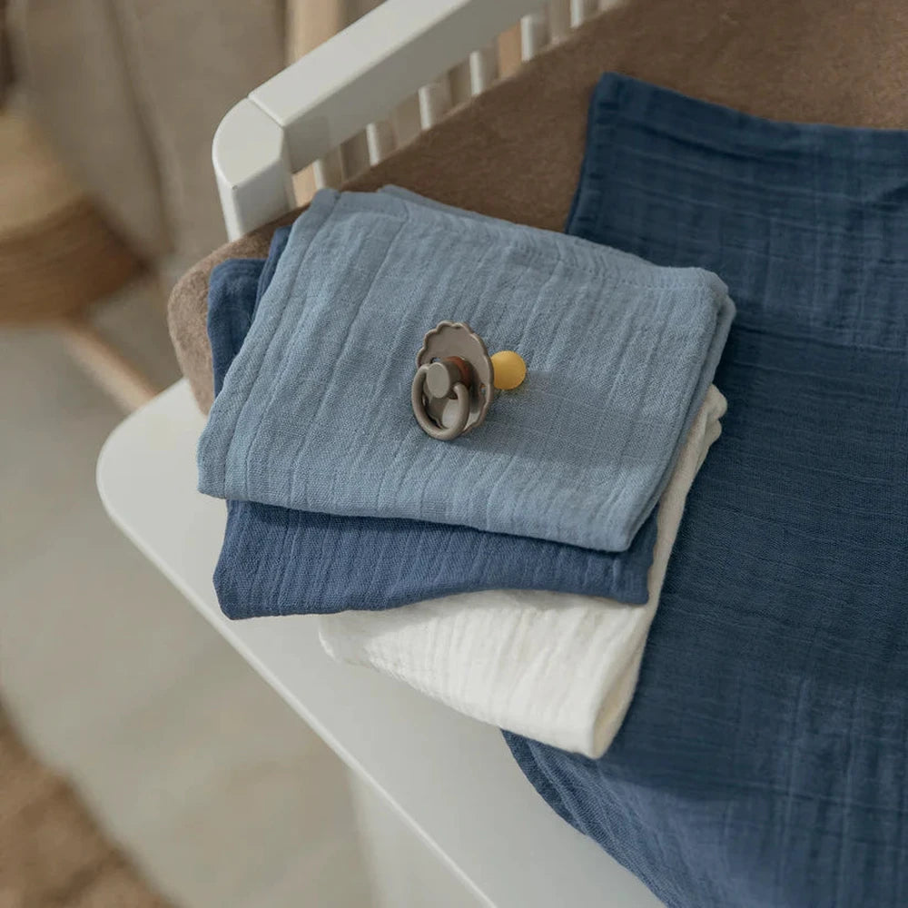 Meyco Hydrofiele Doeken Pre-washed 70x70cm - 3-pack - Natural/Jeans blue/Indigo
