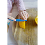 SKÅGFÄ Klyv - Montessori Kindermes - Blue Cornflower - blauw - kinderbestek Lime