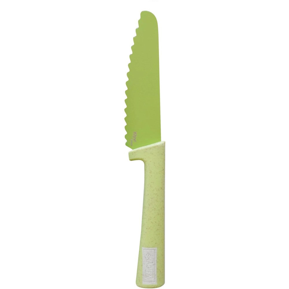 SKÅGFÄ Klyv - Montessori Kindermes - Blue Cornflower - blauw - kinderbestek Lime