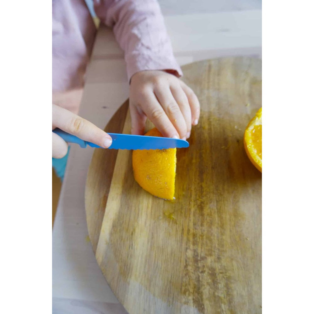 SKÅGFÄ Klyv - Montessori Kindermes - Blue Cornflower - Aqua- kinderbestek