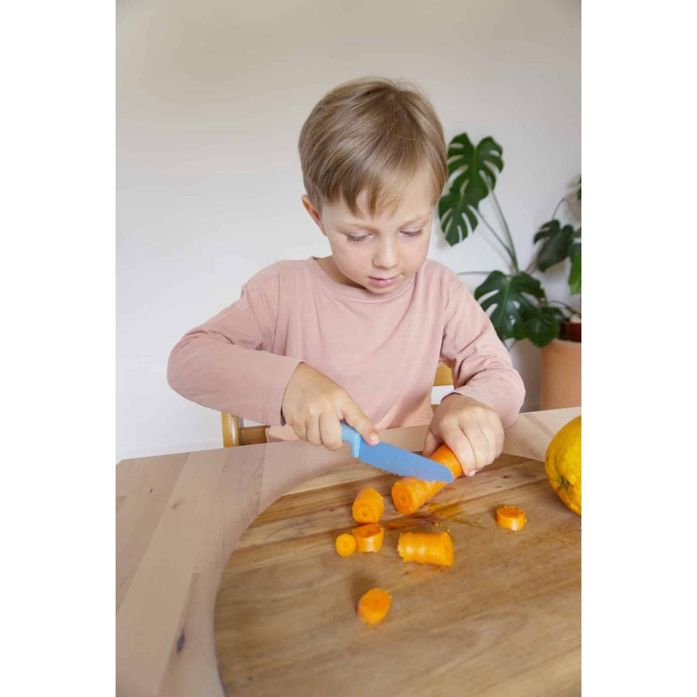 SKÅGFÄ Klyv - Montessori Kindermes - Blue Cornflower - Aqua- kinderbestek