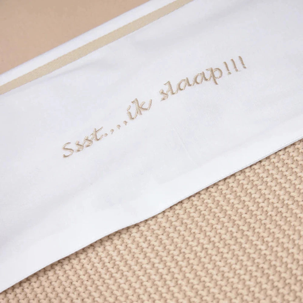 Meyco Laken borduur - Ssst…ik slaap!! 75x100cm - Sand