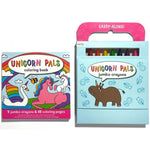 Ooly - Carry Along Crayons & Coloring Book Kit - Unicorn Pals - Kleurboek Voor Kinderen - 48 Pagina's Met Illustraties En 9 Jumbo Kleurpotloden - Ontworpen Met Een Handvat Om Gemakkelijk Mee Te Nemen - Geschikt Voor Kinderen Vanaf 3 Jaar