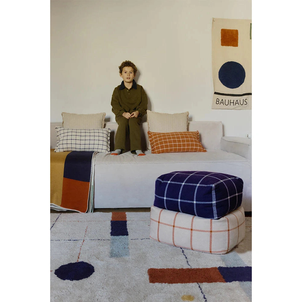 Lorena Canals Poef Geo Block Navy Blue