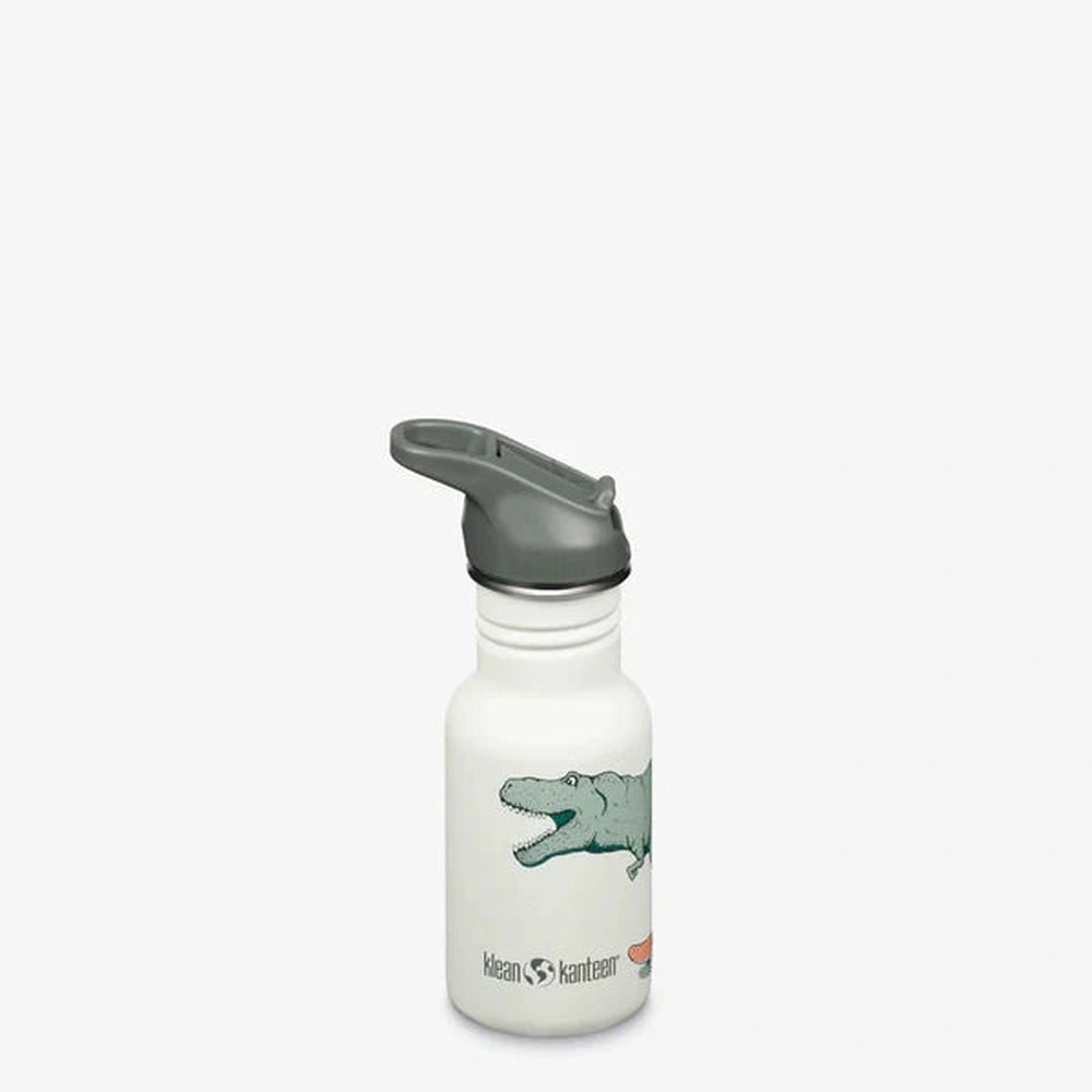 Klean Kanteen Kid Classic 355ml - Flip Sport Cap Dino Skate White